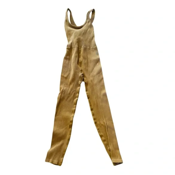 Free People Movement Free Throw Ribbed Onesie Jumpsuit in Mushroom Tan XS - Picture 5 of 8